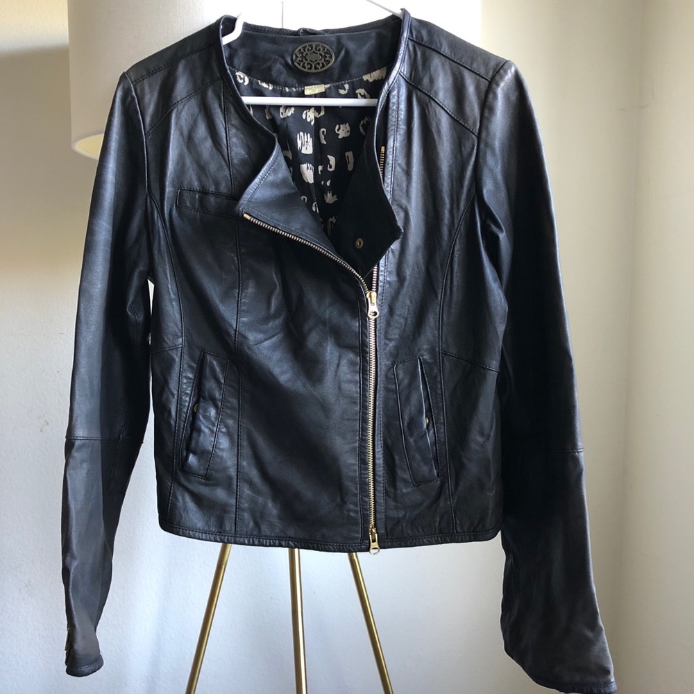 Black leather jacket